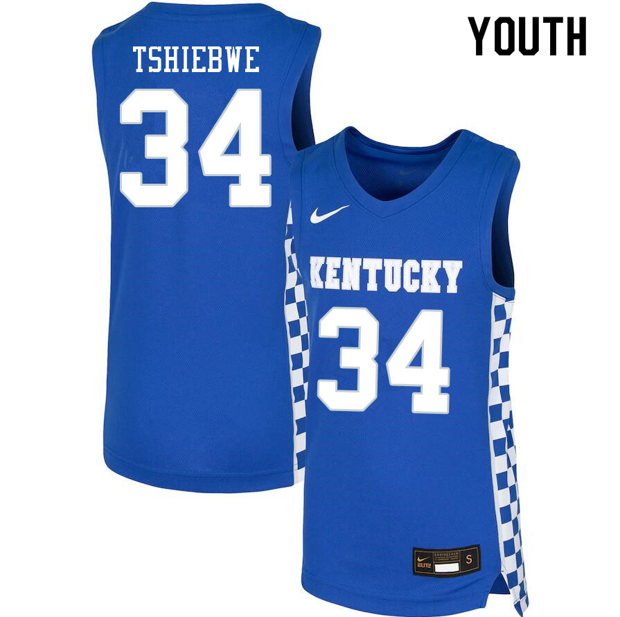 Youth #34 Oscar Tshiebwe Kentucky Wildcats College Basketball Jerseys Sale-Blue